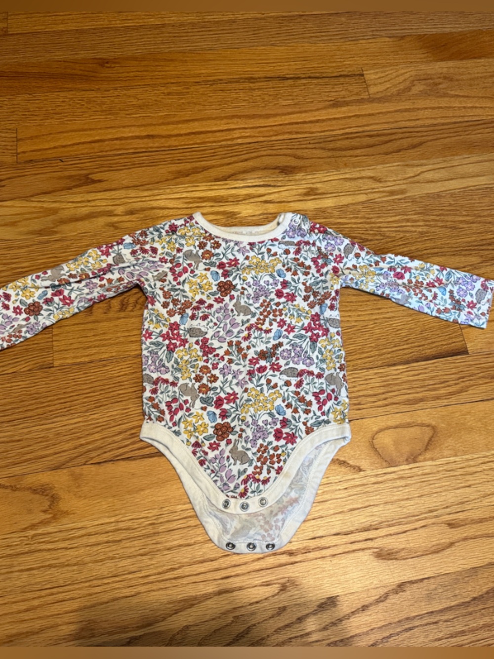Garanimals Floral Long-Sleeve Baby Bodysuit - Pink Yellow Green Purple